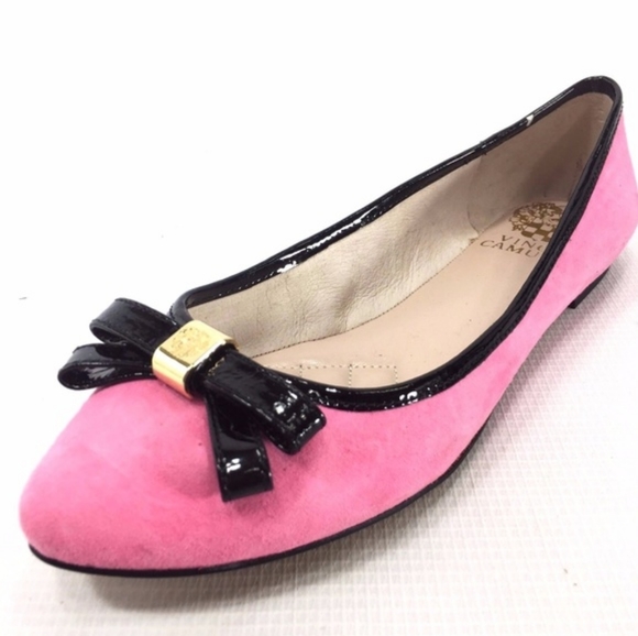 Vince Camuto  VC- Timba Pink/Black  Suede Ballet Flats size 10 - Picture 2 of 6